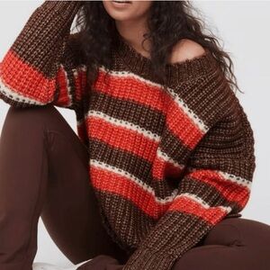 OFFLINE by Aerie size Medium Oversized Brown Chunky Sweater
